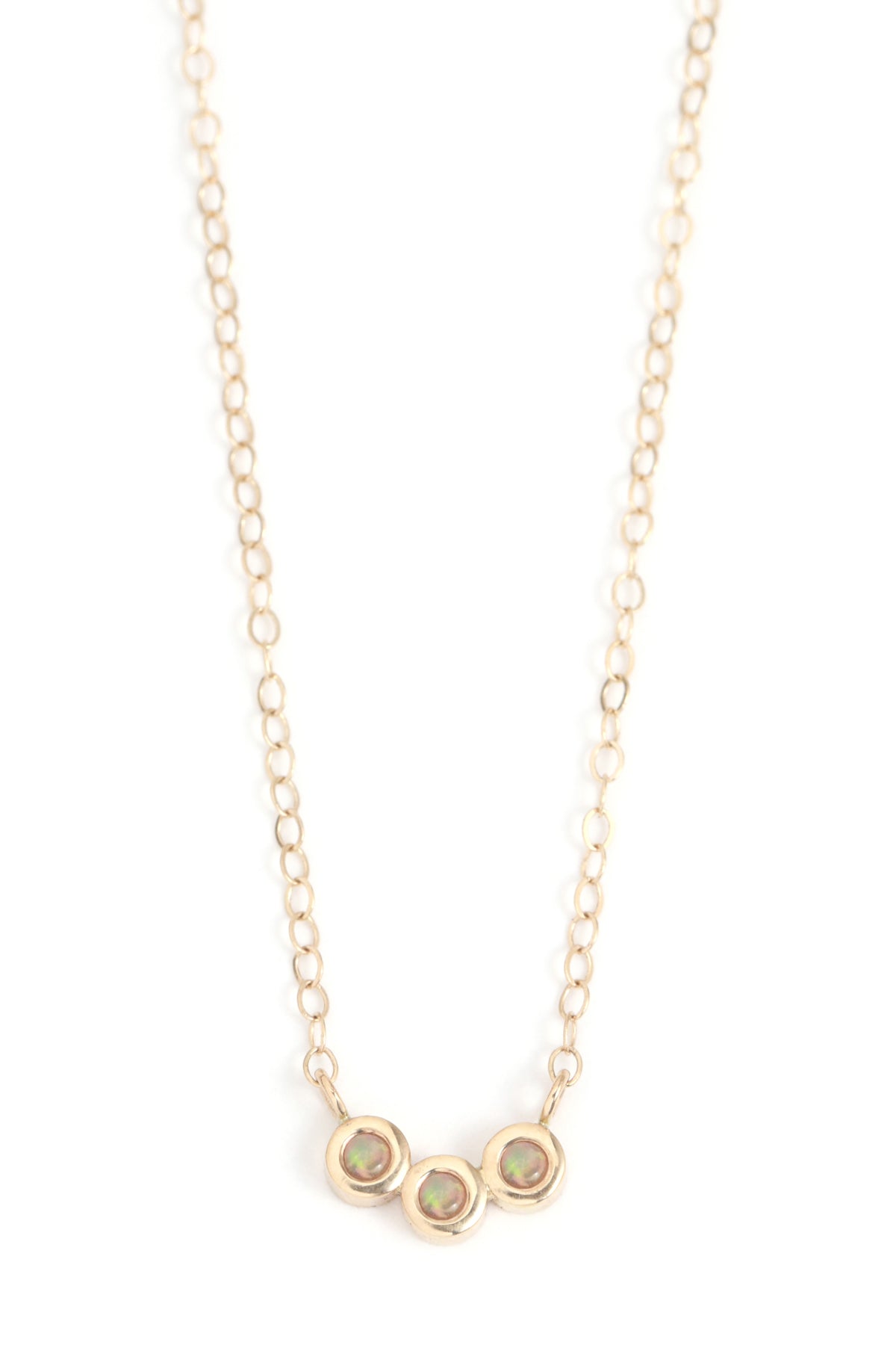 Customizable Triple Gemstone Necklace opal Necklaces N2092OP