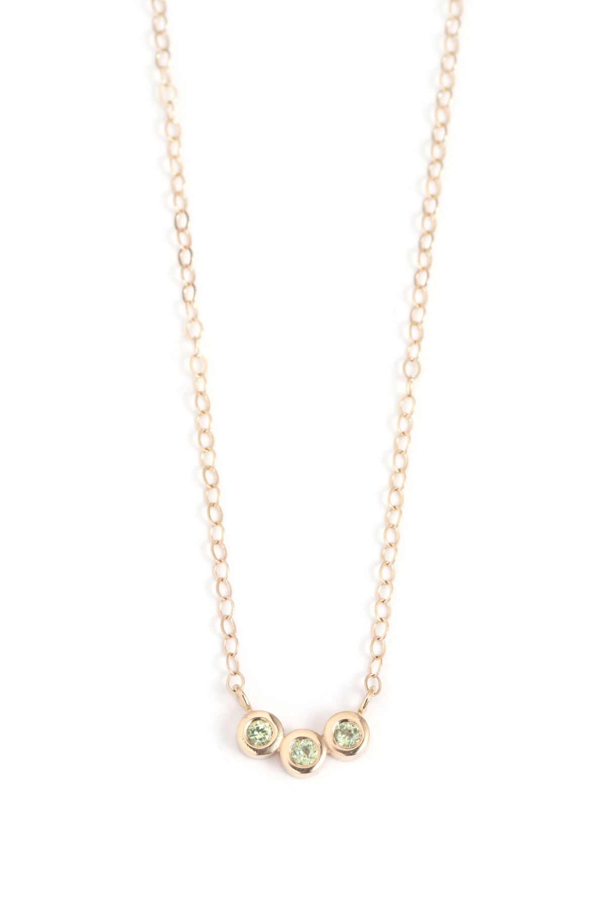 Customizable Triple Gemstone Necklace peridot Necklaces N2092PD