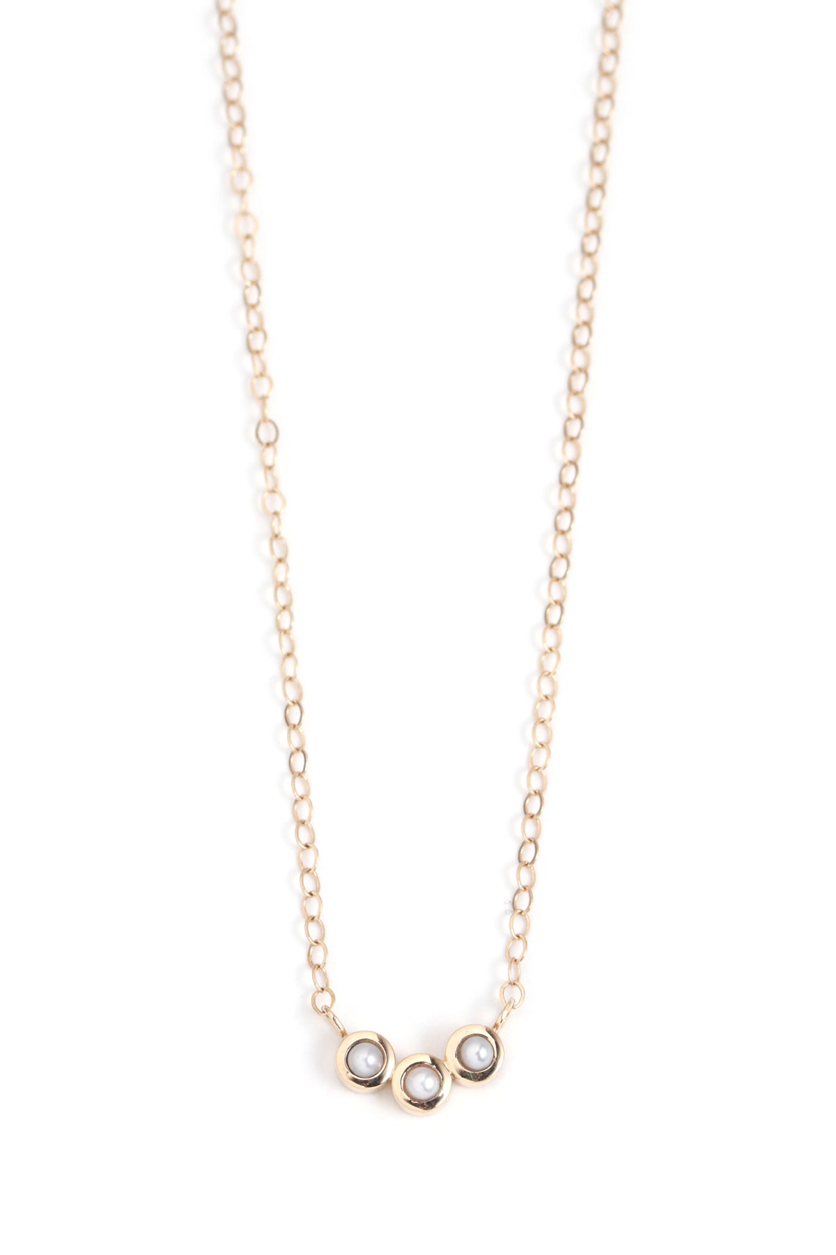 Customizable Triple Gemstone Necklace pearl Necklaces N2092PRL