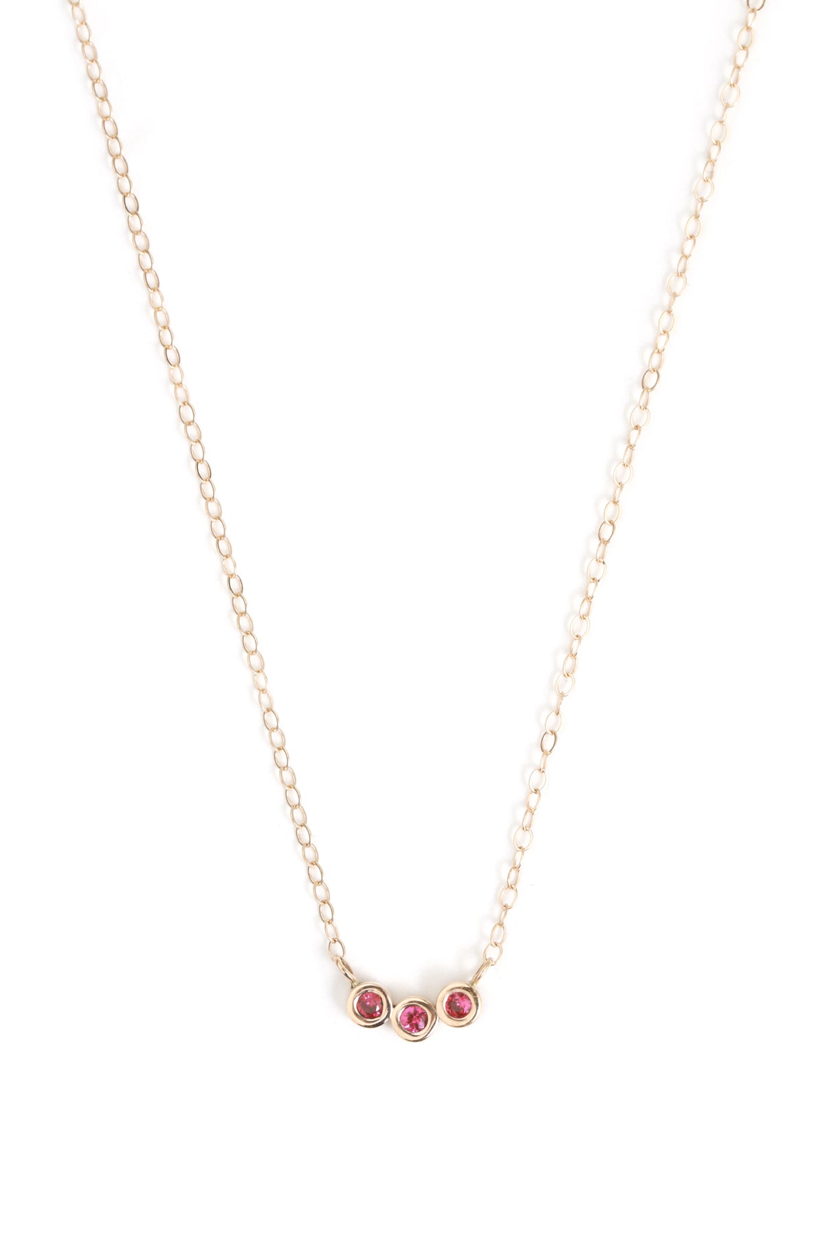 Customizable Triple Gemstone Necklace ruby Necklaces N2092R