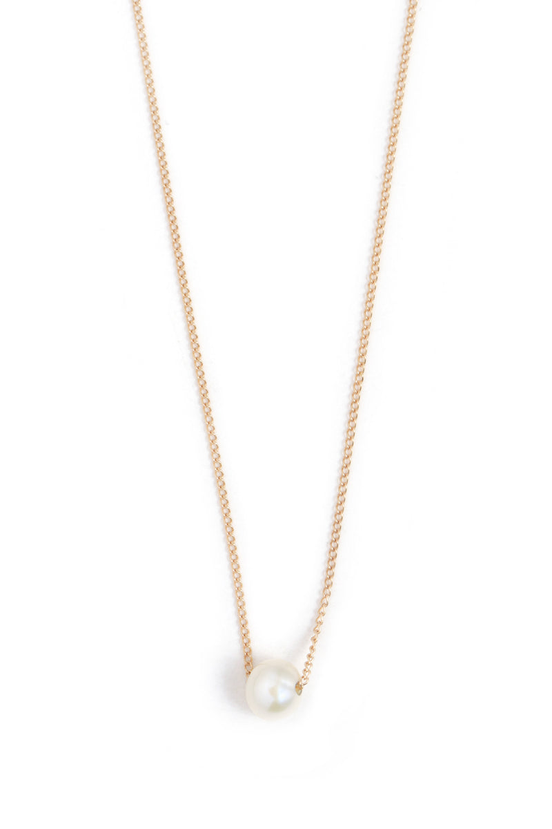 Single Pearl Drop Necklace Gold Necklaces N2135