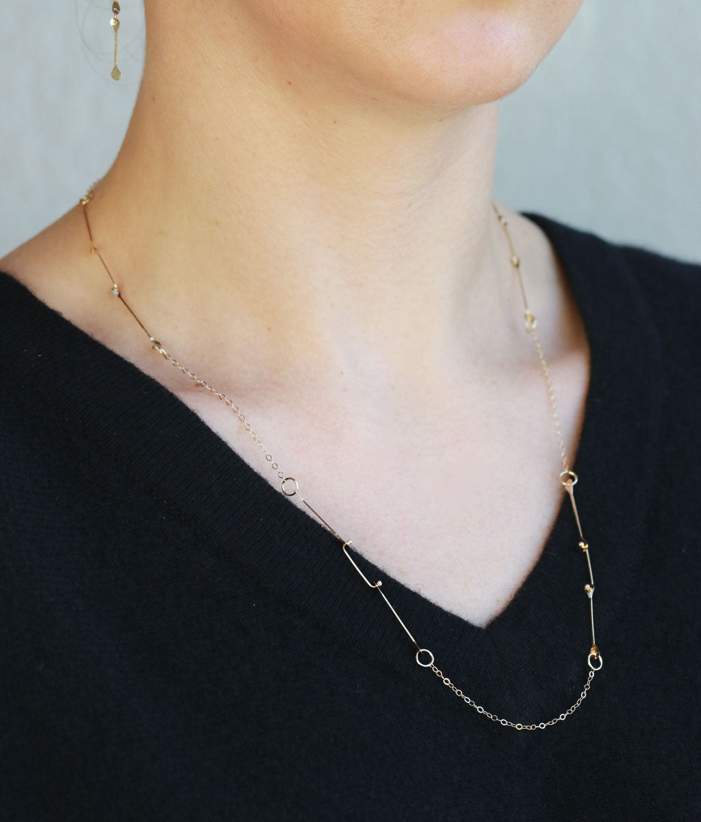 Mixed Link Bike Chain Necklace Necklaces N2173-onmod