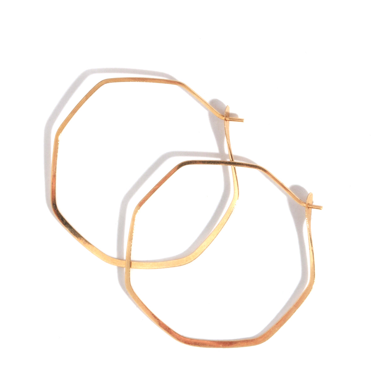 1.5 Inch Octagon Hoop Earrings Gold Earrings Octogon_Hoops