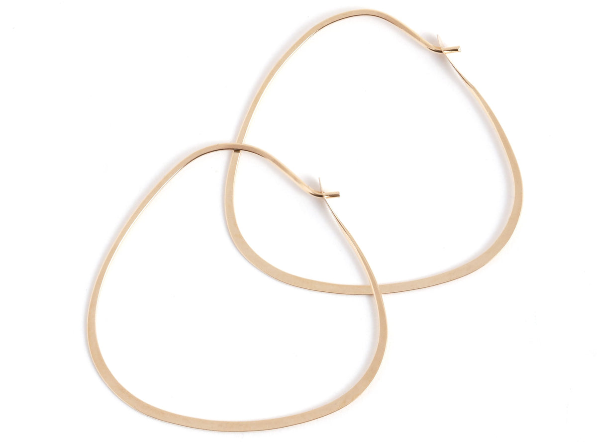 1.5 Inch Triangle Hoop Earrings Gold Earrings THG-updated