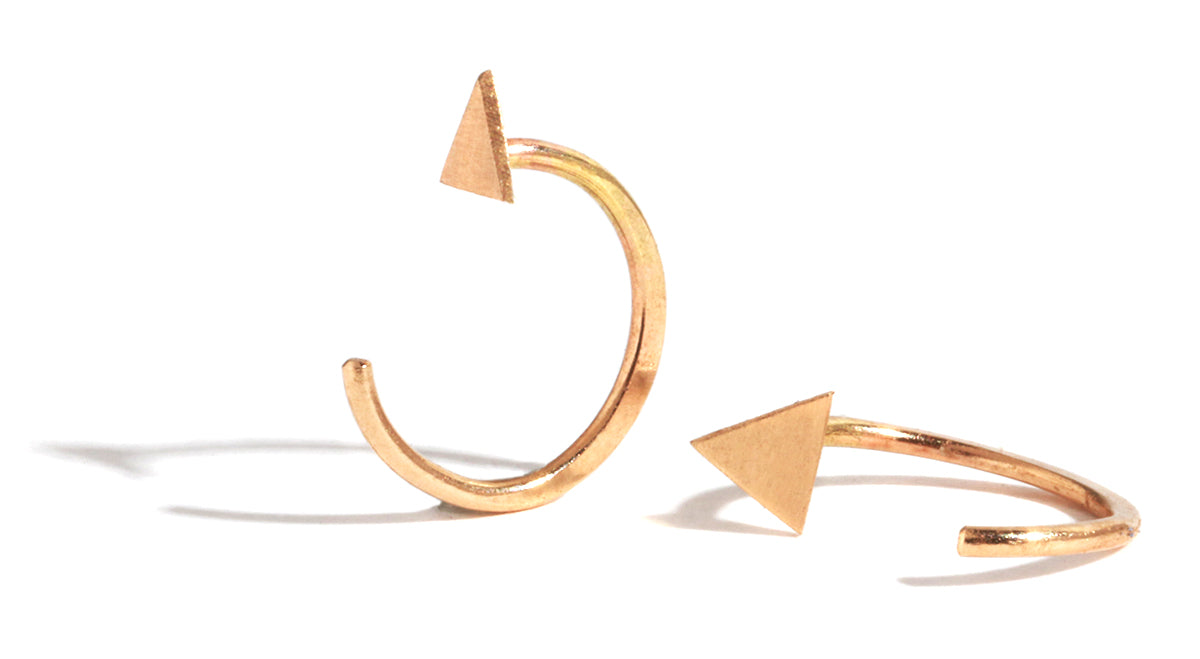 Solid Triangle Hug Earrings Gold Pair EARRINGS Triangle_Hug_Hoops
