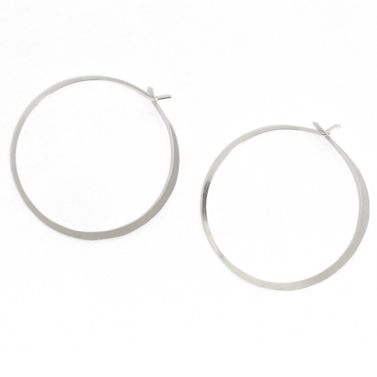 1.25 Inch Round Hoop Earrings silver Earrings XHS