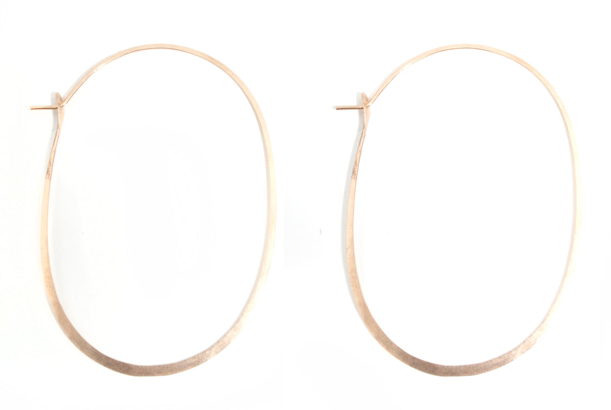2.25 Inch Oval Hoop Earrings Gold Earrings XLOH_1