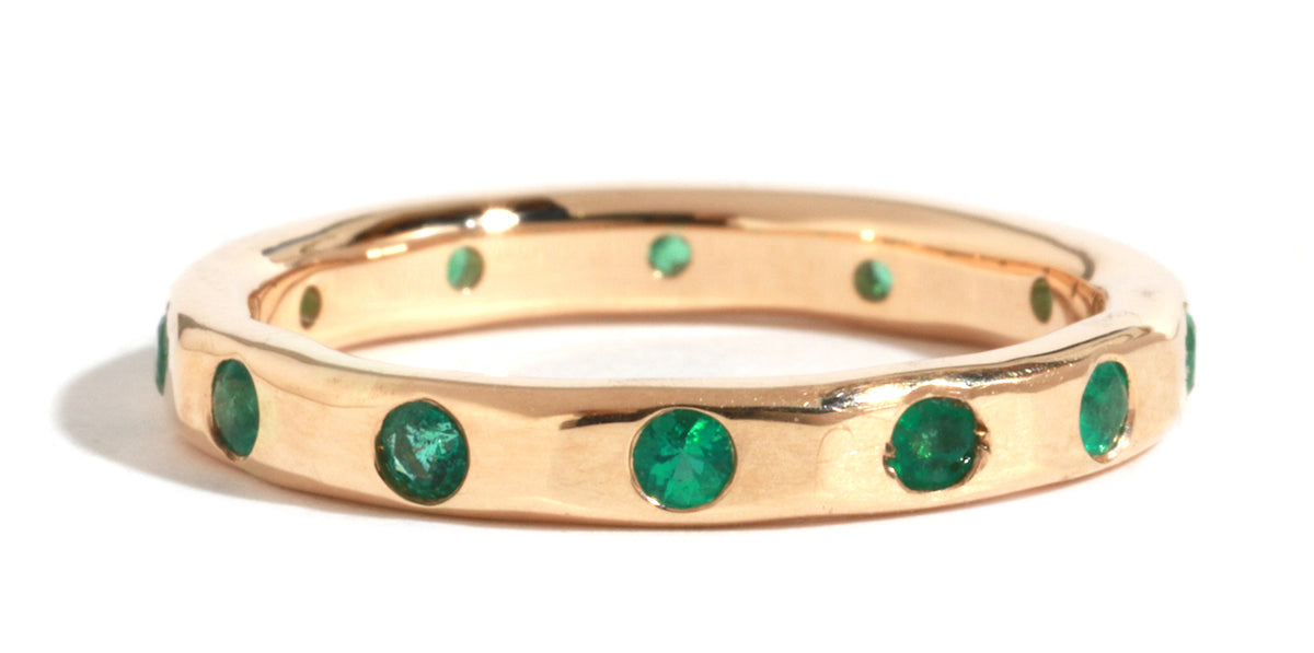 2mm Emerald Band - 14k Yellow Gold 6 Stock Ring crop-R1189