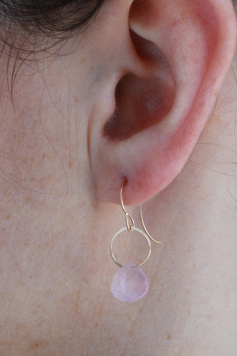 Rose Quartz Drop Earrings Earrings e2255gq-onmod