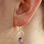 Rose Amethyst Single Drop Earrings Earrings e2255gra-onmod