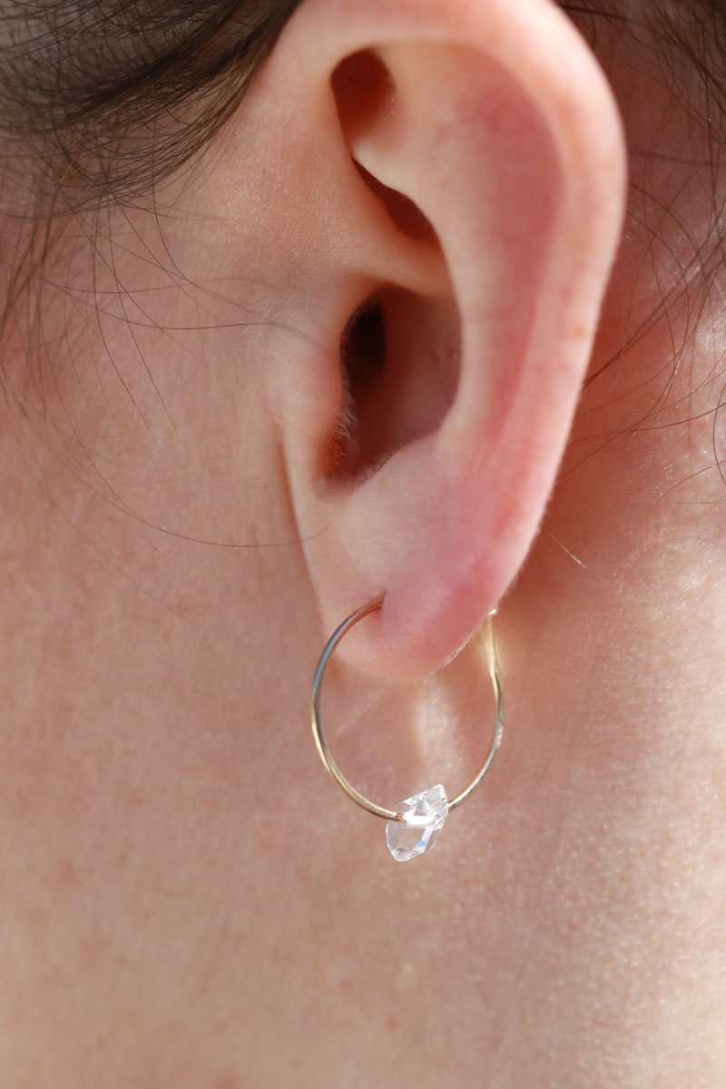 3/4 Inch Herkimer Hoop Earrings Earrings e3054-onmod