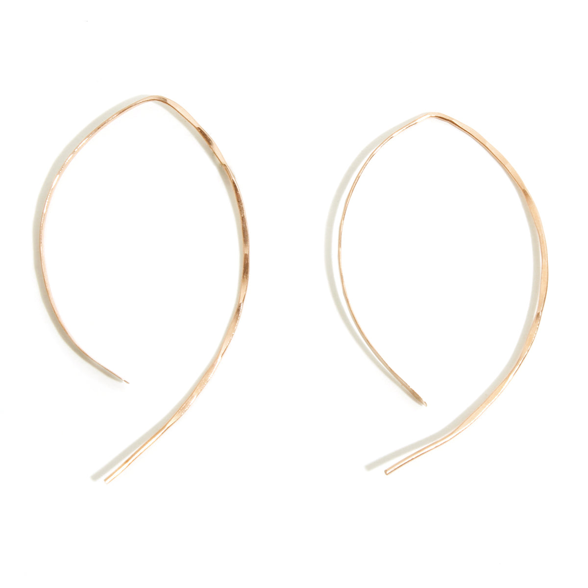 2 Inch Wishbone Hoop Earrings Gold Earrings e385g-1