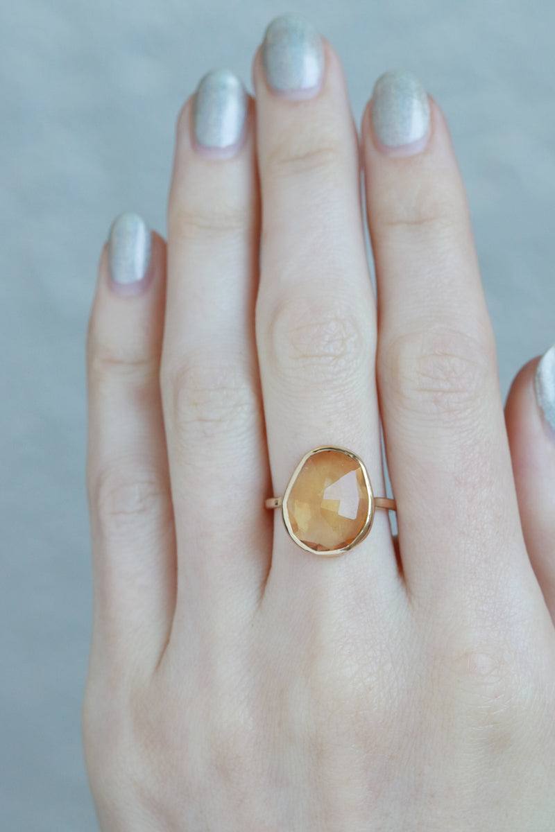 Extra large freeform Citrine cocktail ring BFCM Stock Ring lr1218-onmod
