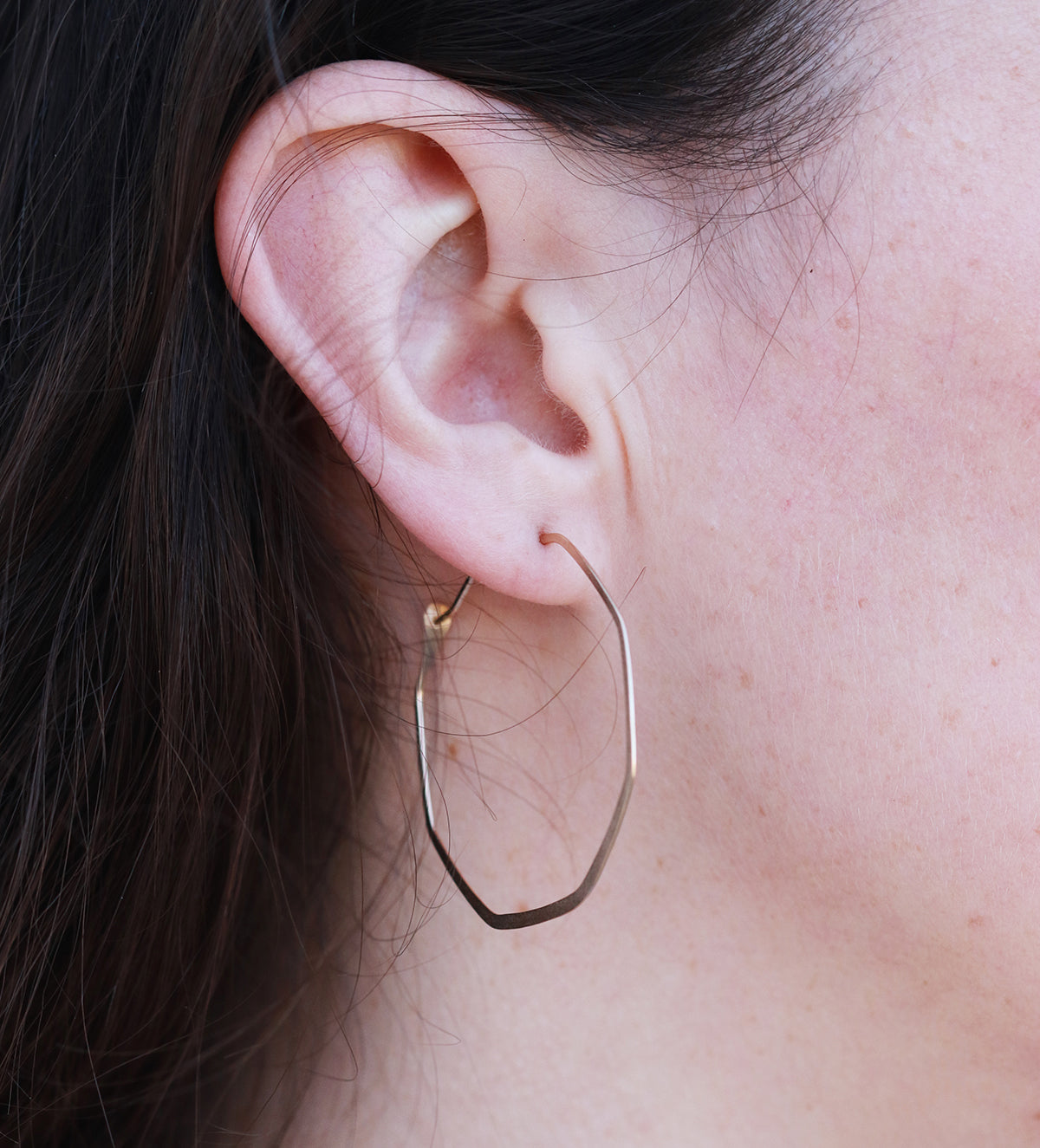 1.5 Inch Octagon Hoop Earrings Earrings octhg-onmodel